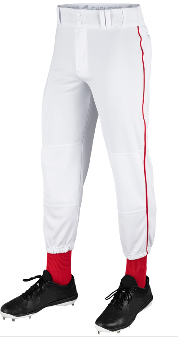 Stock White Pant with Red Braid (8U & Up)
